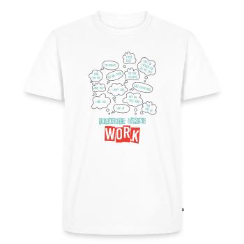 Pensées pendant le travail - Travail sarcastique - T-shirt Premium bio Homme - blanc - Devant - Nico (187cm)