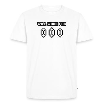 Will work for Rupees - Men's Premium Organic T-Shirt - white - Front - Nico (187cm)