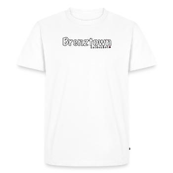 Brenztown Heidenheim at the Brenz outline schw - Men's Premium Organic T-Shirt - white - Front - Nico (187cm)