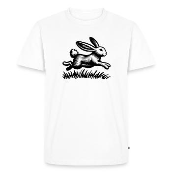 The Jumping Hare - Men's Premium Organic T-Shirt - white - Front - Nico (187cm)
