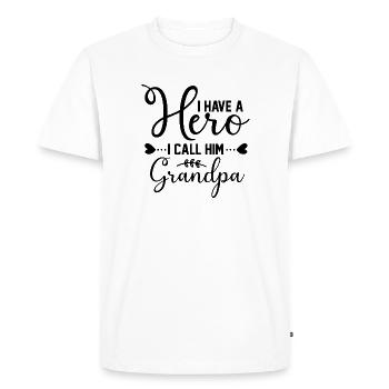 i have a hero i call him grandpa - Men's Premium Organic T-Shirt - white - Front - Nico (187cm)