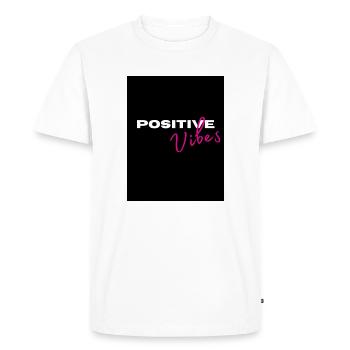 Positive Vibes (Positive Design) - Men's Premium Organic T-Shirt - white - Front - Nico (187cm)