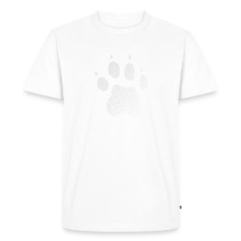 Guépard Cheetah Footprint Empreinte - T-shirt Premium bio Homme - blanc - Devant - Nico (187cm)
