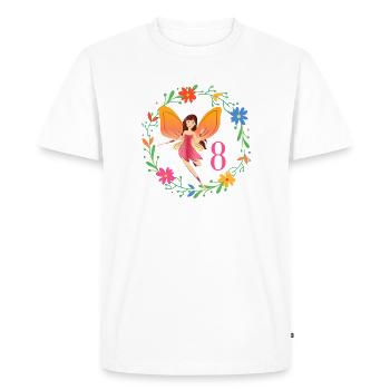 8th Birthday Little Fairy Girl 8 years old - Men's Premium Organic T-Shirt - white - Front - Nico (187cm)