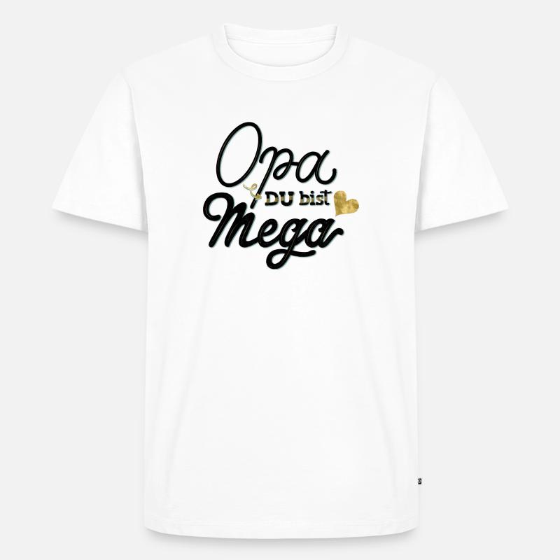 Opa, du bist mega - Männer Premium Bio T-Shirt - Weiß