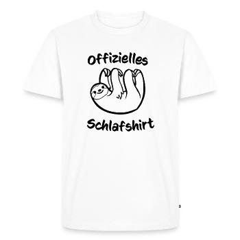 Offizielles Schlafshirt - Männer Premium Bio T-Shirt - Weiß - Vorne - Nico (187cm)