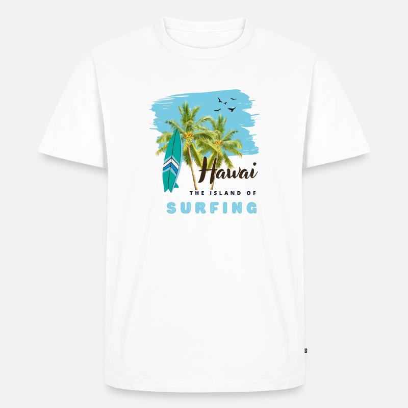 Surfen - Männer Premium Bio T-Shirt - Weiß
