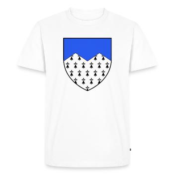Blason Côtes-d'Armor breton Bretagne BZH breizh - T-shirt Premium bio Homme - blanc - Devant - Nico (187cm)
