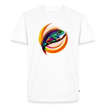 Chameleon - Men's Premium Organic T-Shirt - white - Front - Nico (187cm)