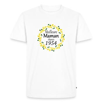 Meilleure Maman depuis 1954 - T-shirt Premium bio Homme - blanc - Devant - Nico (187cm)