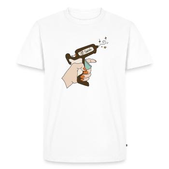 KEEPCALM-pistoletacolle-orange - T-shirt Premium bio Homme - blanc - Devant - Nico (187cm)