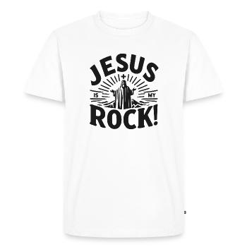Jesus is My Rock - Men's Premium Organic T-Shirt - white - Front - Nico (187cm)