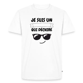 Je suis un - qui déchire personnalisable - T-shirt Premium bio Homme - blanc - Devant - Nico (187cm)