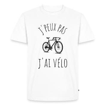 Non posso, ho una bicicletta - Maglietta ecologica premium da uomo - bianco - Fronte - Nico (187cm)