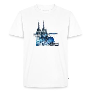 Köln Kölner Dom Cologne Deutschland Germany - T-shirt Premium bio Homme - blanc - Devant - Nico (187cm)