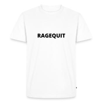 "Ragequit" design in thick black font - Men's Premium Organic T-Shirt - white - Front - Nico (187cm)