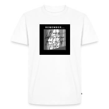 Being happy never goes out of style - T-shirt Premium bio Homme - blanc - Devant - Nico (187cm)