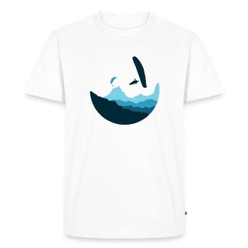 Montagnes en cercle Parapente bleu - T-shirt Premium bio Homme - blanc - Devant - Nico (187cm)