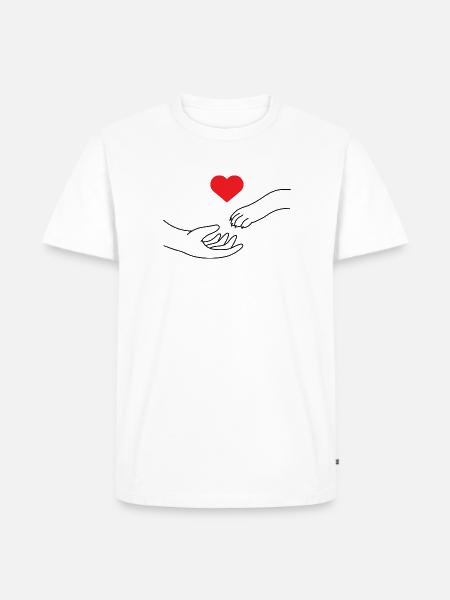 Hundepfote - Männer Premium Bio T-Shirt - Weiß