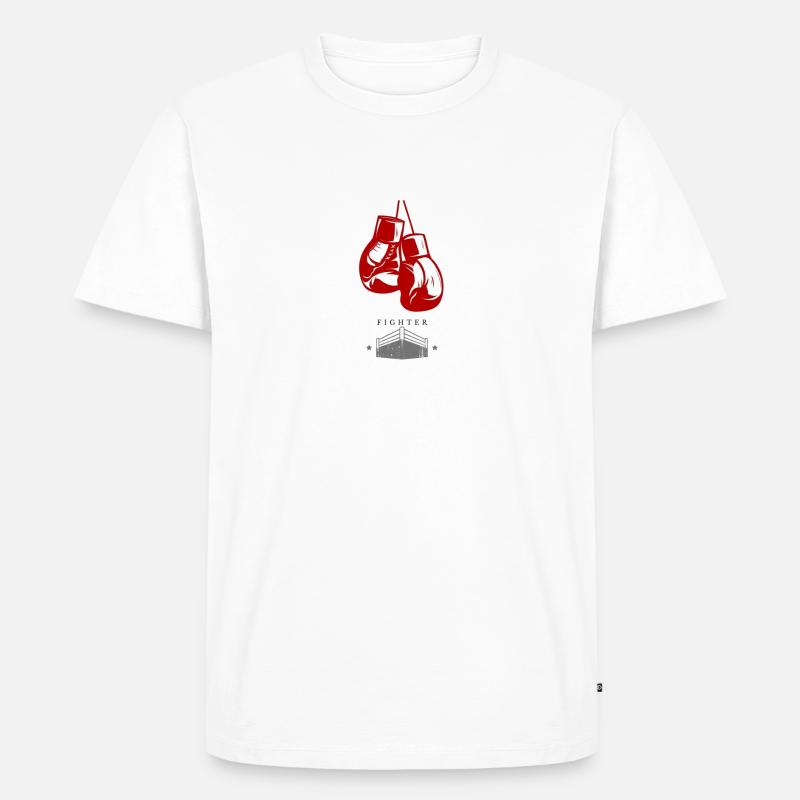 FIGHTER - Männer Premium Bio T-Shirt - Weiß