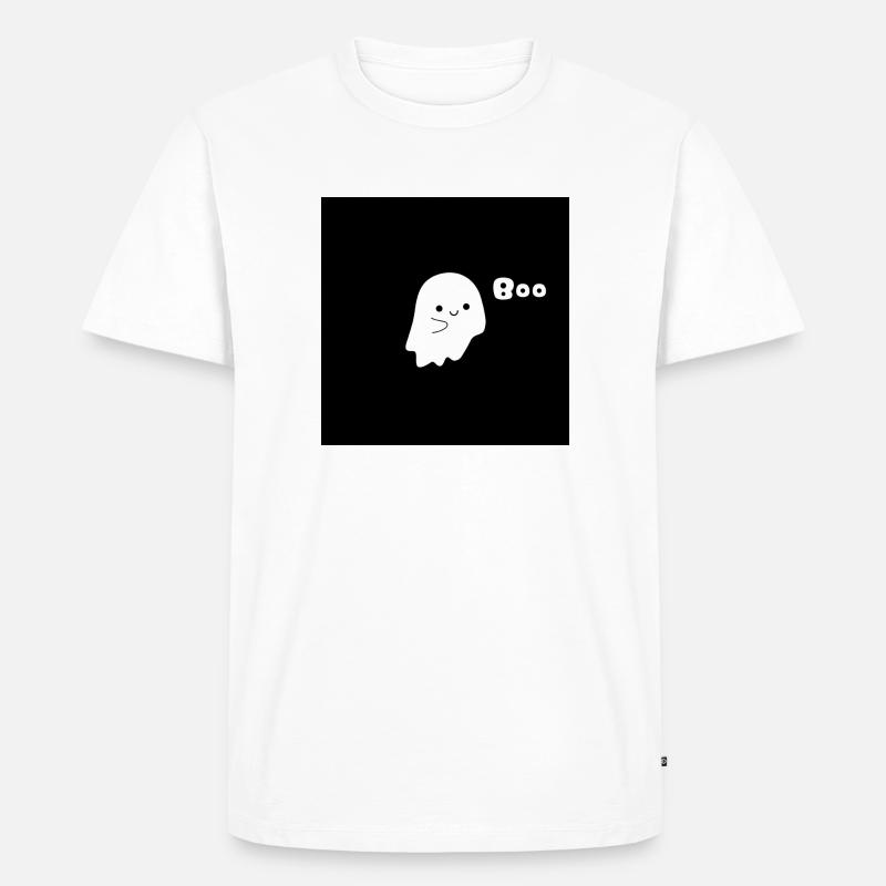 Süßer Geist Boo schwarz - Männer Premium Bio T-Shirt - Weiß