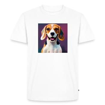 Pastel Doggy collection - Beagle - T-shirt Premium bio Homme - blanc - Devant - Nico (187cm)