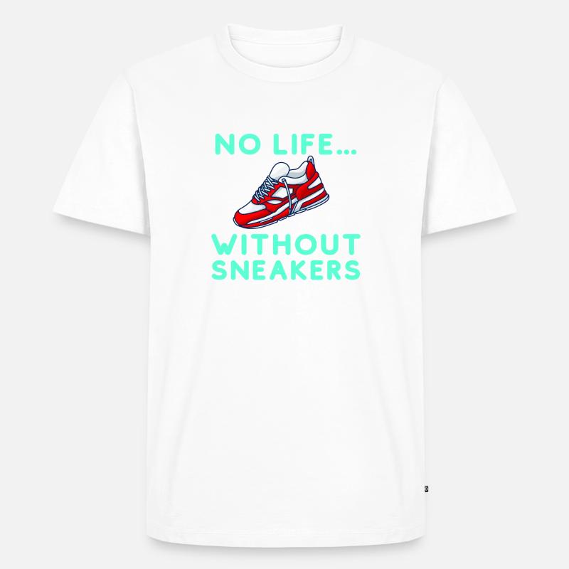 Sneaker logo mit Spruch - Männer Premium Bio T-Shirt - Weiß