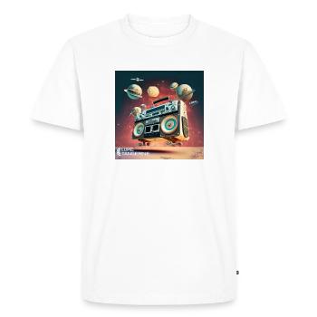 Boombox spatiale - T-shirt Premium bio Homme - blanc - Devant - Nico (187cm)