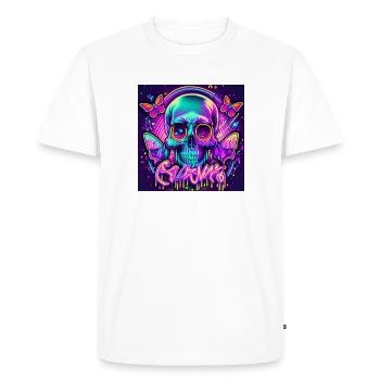 skull - Men's Premium Organic T-Shirt - white - Front - Nico (187cm)
