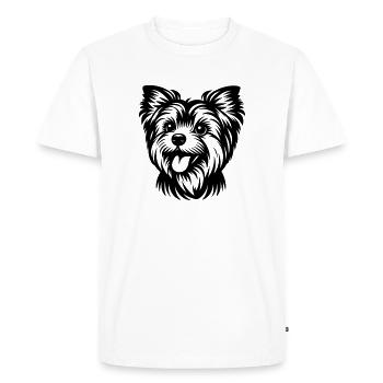 Yorkshire Terrier Drawing Head - Men's Premium Organic T-Shirt - white - Front - Nico (187cm)