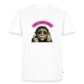 JE ME SENS BIEN - T-shirt Premium bio Homme - blanc - Devant - Nico (187cm)