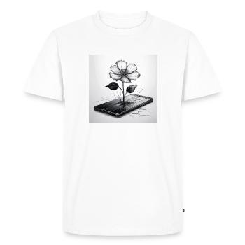 Floraison technologique fragile - T-shirt Premium bio Homme - blanc - Devant - Nico (187cm)
