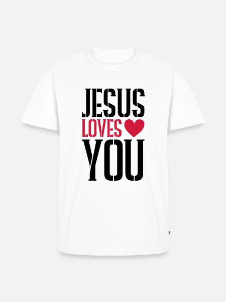 Jésus t’aime - T-shirt Premium bio Homme - blanc