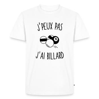 J'peux pas j'ai billard 1c - T-shirt Premium bio Homme - blanc - Devant - Nico (187cm)