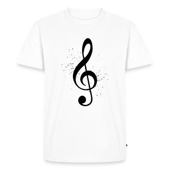 Clef music icon gift - Men's Premium Organic T-Shirt - white - Front - Nico (187cm)