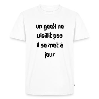 les geeks - T-shirt Premium bio Homme - blanc - Devant - Nico (187cm)