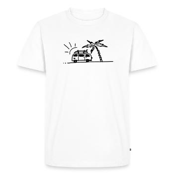 Van chills under palm tree - Men's Premium Organic T-Shirt - white - Front - Nico (187cm)