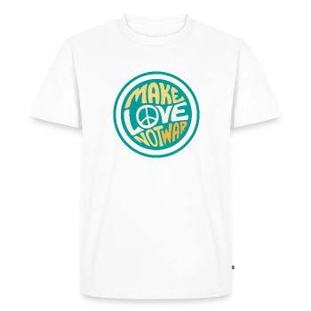 Faites l'amour pas la guerre - T-shirt Premium bio Homme - blanc - Devant - Nico (187cm)