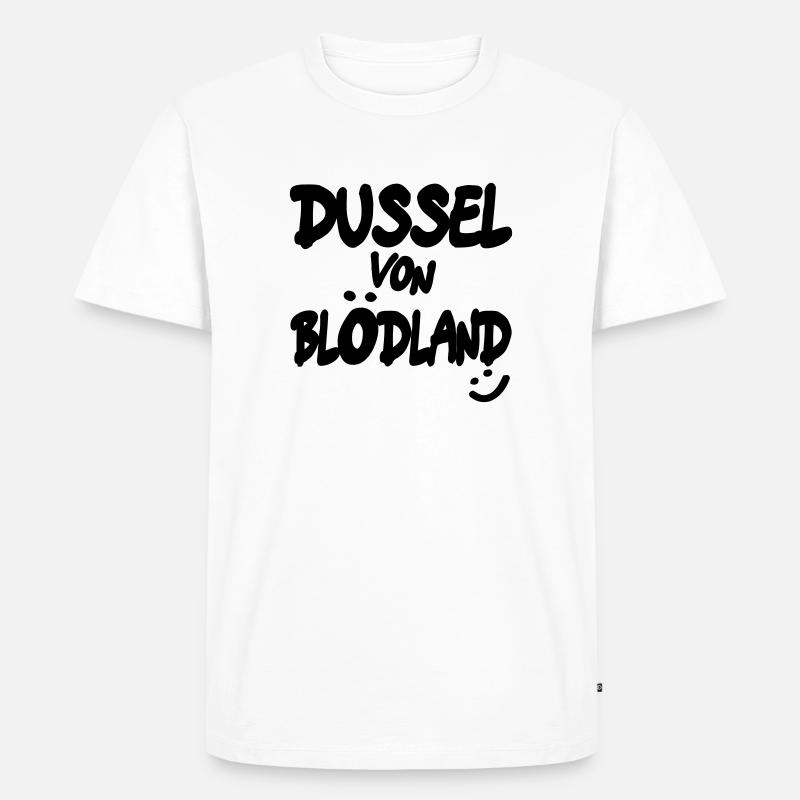 Dussel Blödland - Männer Premium Bio T-Shirt - Weiß