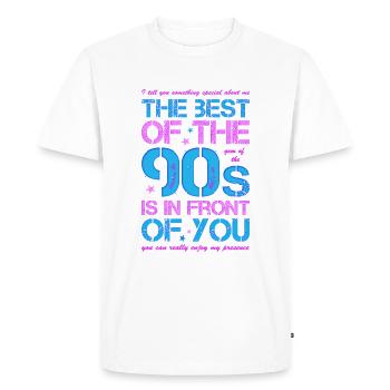 90s 90s nineties best of 90s - T-shirt Premium bio Homme - blanc - Devant - Nico (187cm)