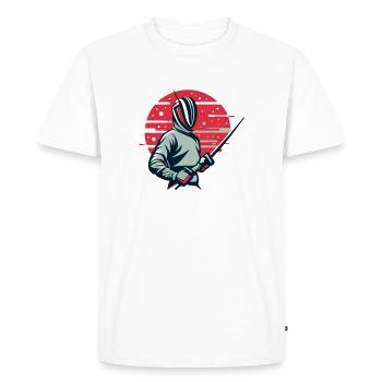 portrait d'une personne faisant de l'escrime - T-shirt Premium bio Homme - blanc - Devant - Nico (187cm)