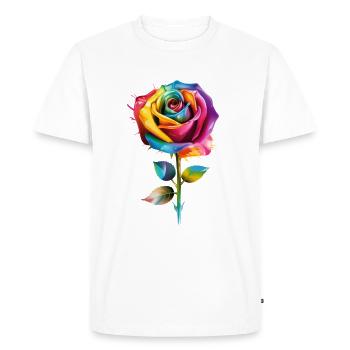 Colorful Rose - Men's Premium Organic T-Shirt - white - Front - Nico (187cm)