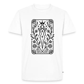 Elegant Empress Minimal Line Art - Men's Premium Organic T-Shirt - white - Front - Nico (187cm)