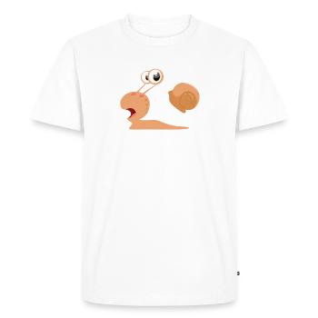 L'escargot rapide - T-shirt Premium bio Homme - blanc - Devant - Nico (187cm)