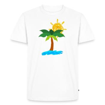 Palmiers sur la plage - T-shirt Premium bio Homme - blanc - Devant - Nico (187cm)
