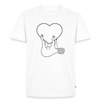 love heart sloth relax muede chillen haeng - Men's Premium Organic T-Shirt - white - Front - Nico (187cm)