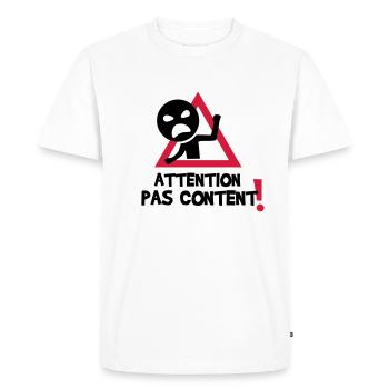 pas content ! - T-shirt Premium bio Homme - blanc - Devant - Nico (187cm)