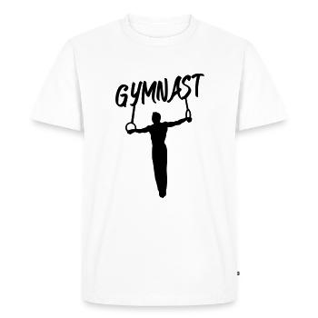 Gymnastics, gymnast on rings - Men's Premium Organic T-Shirt - white - Front - Nico (187cm)