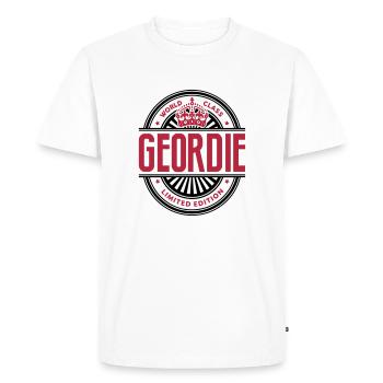 World class geordie limited edition best logo - Men's Premium Organic T-Shirt - white - Front - Nico (187cm)