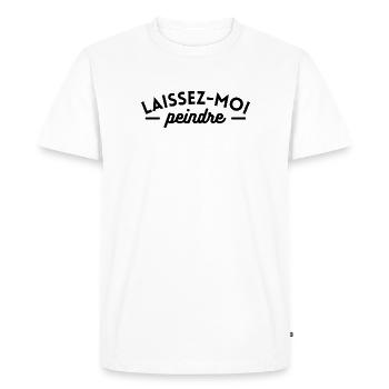Laissez-moi peindre - T-shirt Premium bio Homme - blanc - Devant - Nico (187cm)